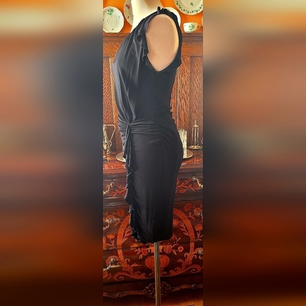 Moschino Cheap & Chic Black Ruched & Ruffled Dress. - Picture 2 of 3